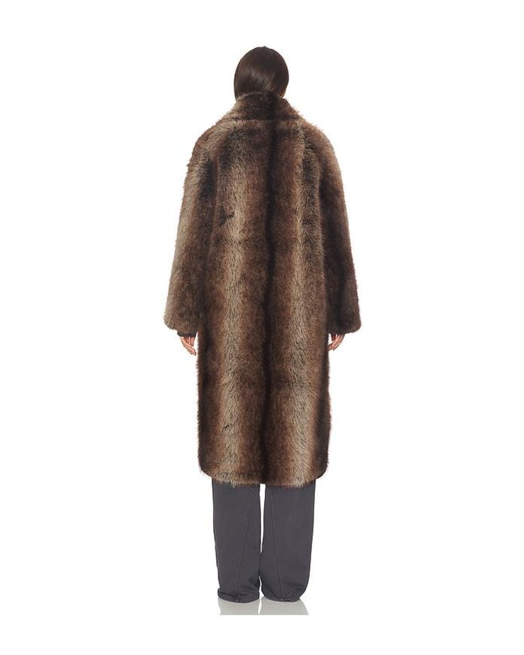 Line & Dot Black Cairo Faux Fur Coat