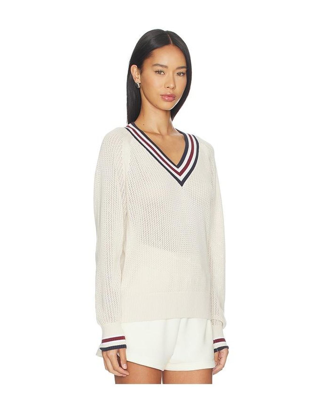 Varley White V-Pullover Maurice