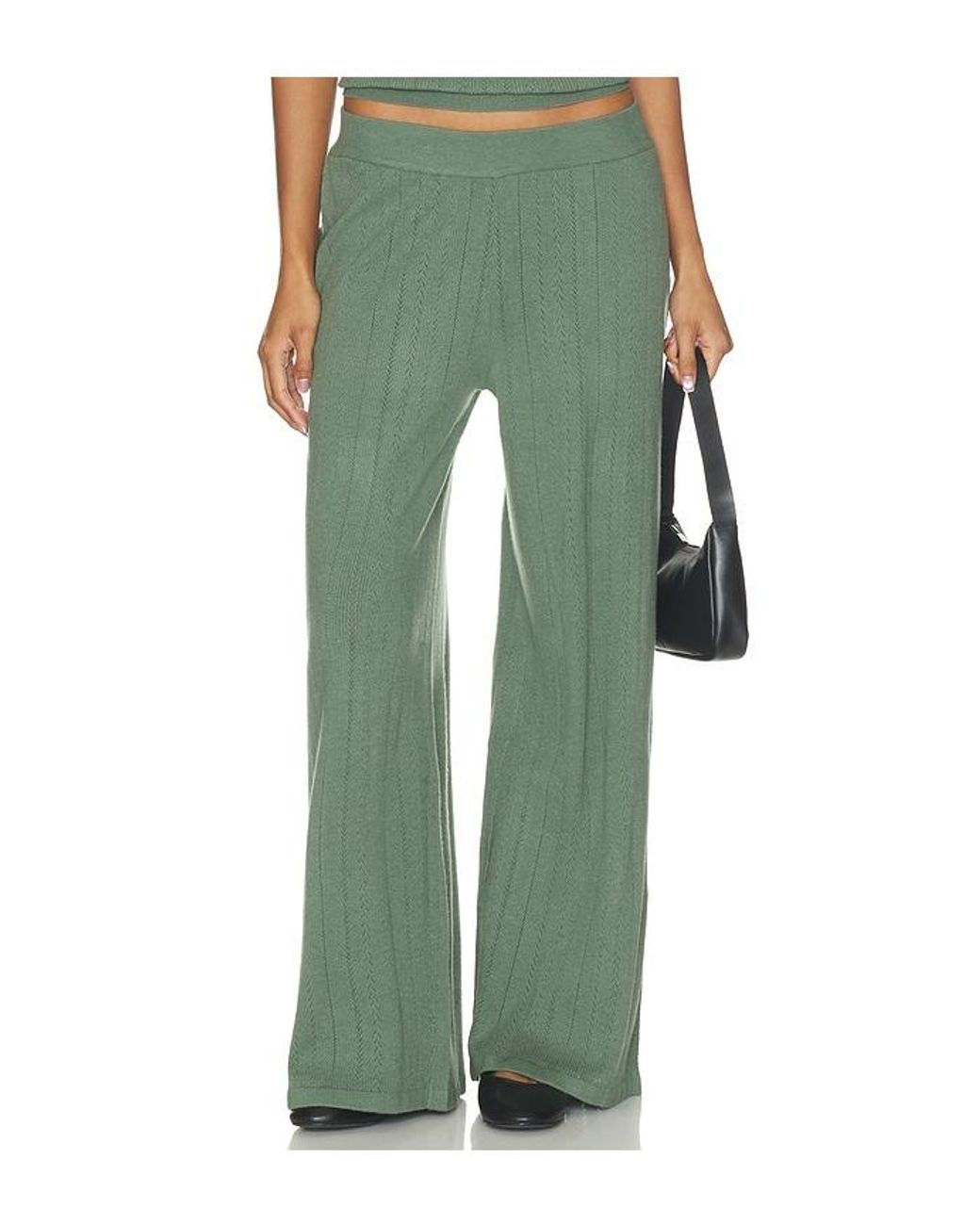 Eberjey Green Pointelle Straight Leg Pant