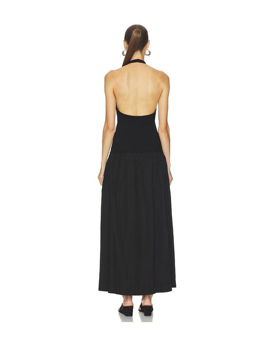 Enza Costa Black Cotton Halter Dress