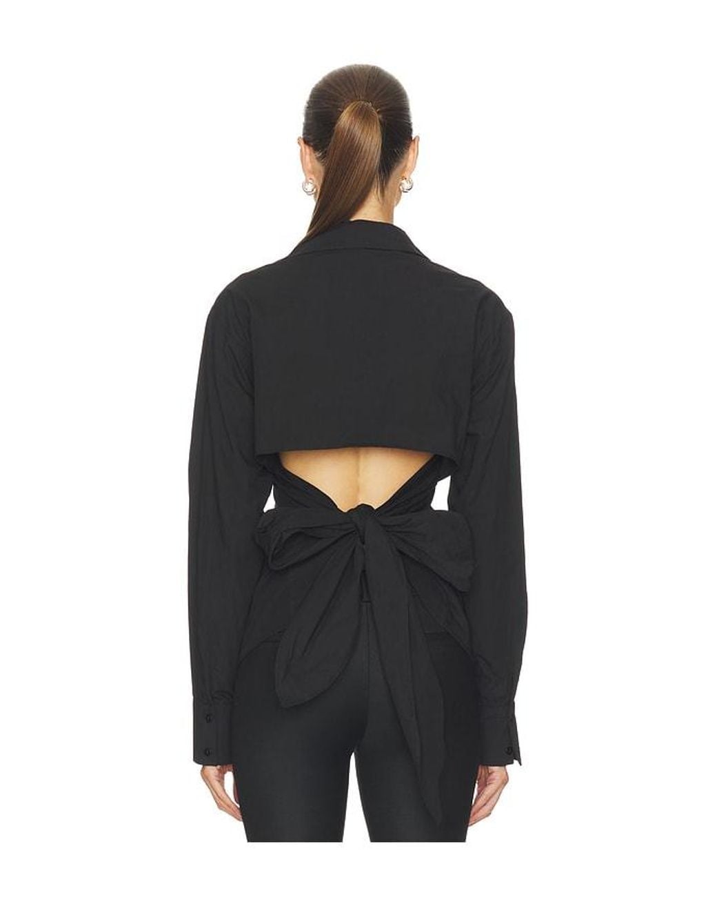 ALL THE WAYS Black Clarise Open Back Top