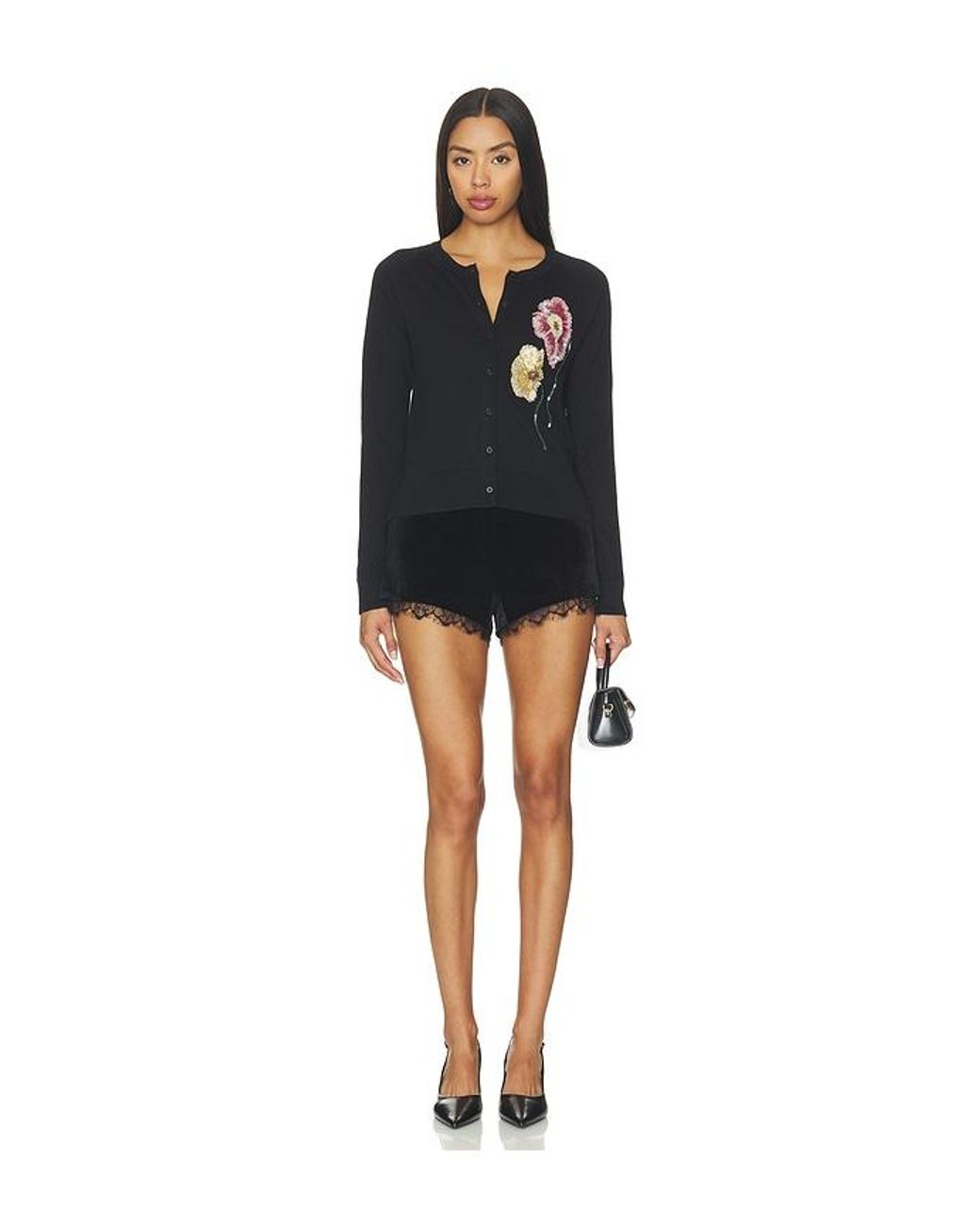 Astr Black Wynn Velvet Shorts