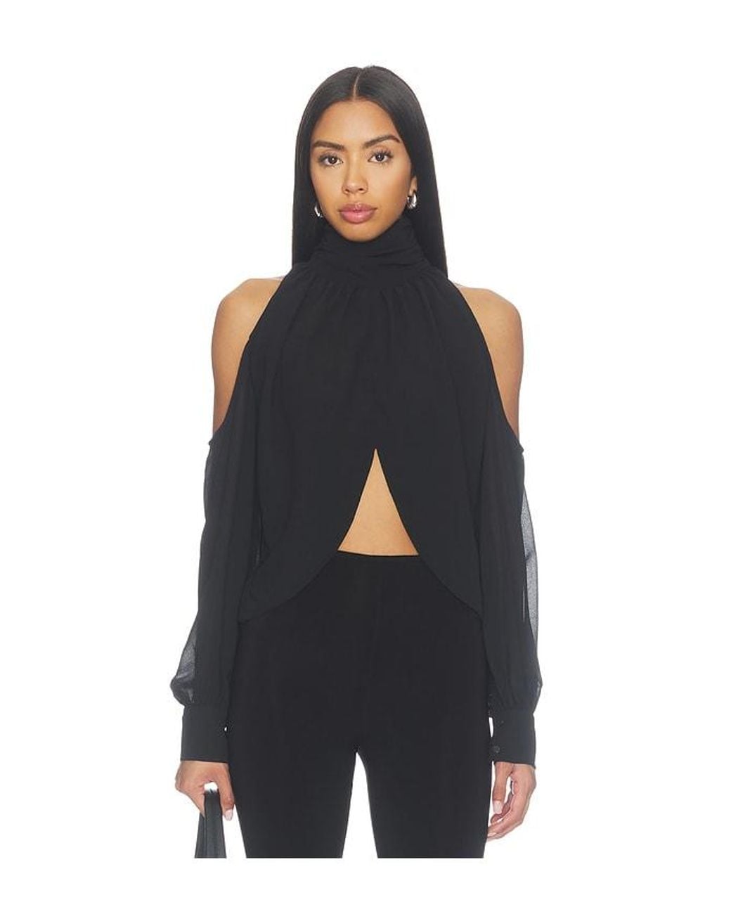 MORE TO COME Blue Chiara Cold Shoulder Top