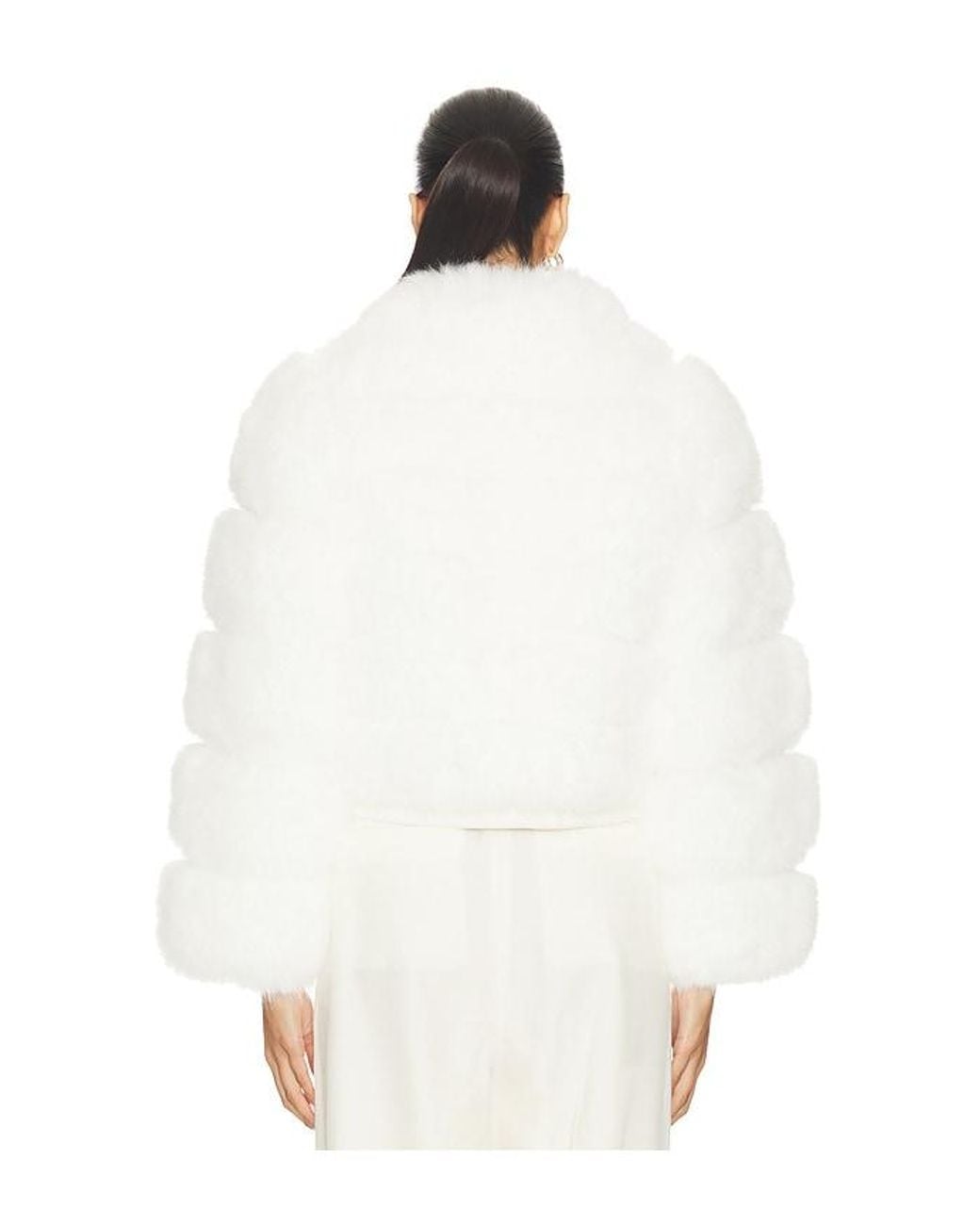 Adrienne Landau White Icon Fur Jacket