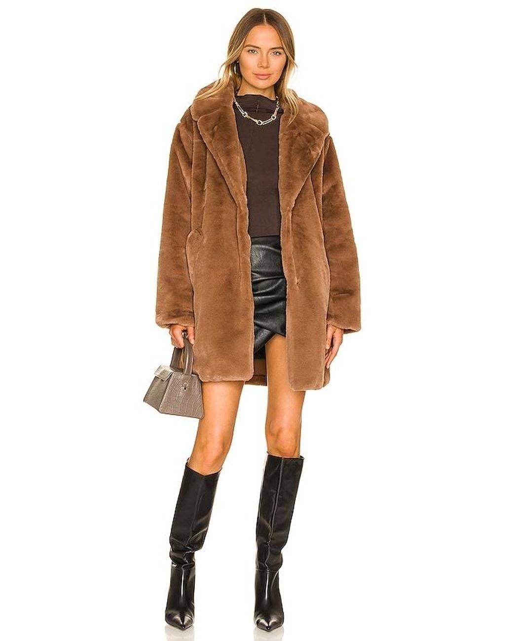 Lamarque Brown Linnea Faux Fur Jacket
