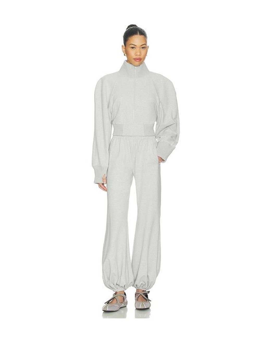 Norma Kamali White Boyfriend Puff Jog Pant