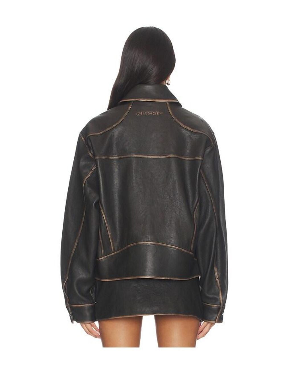 Mimchik Black Pint Leather Jacket