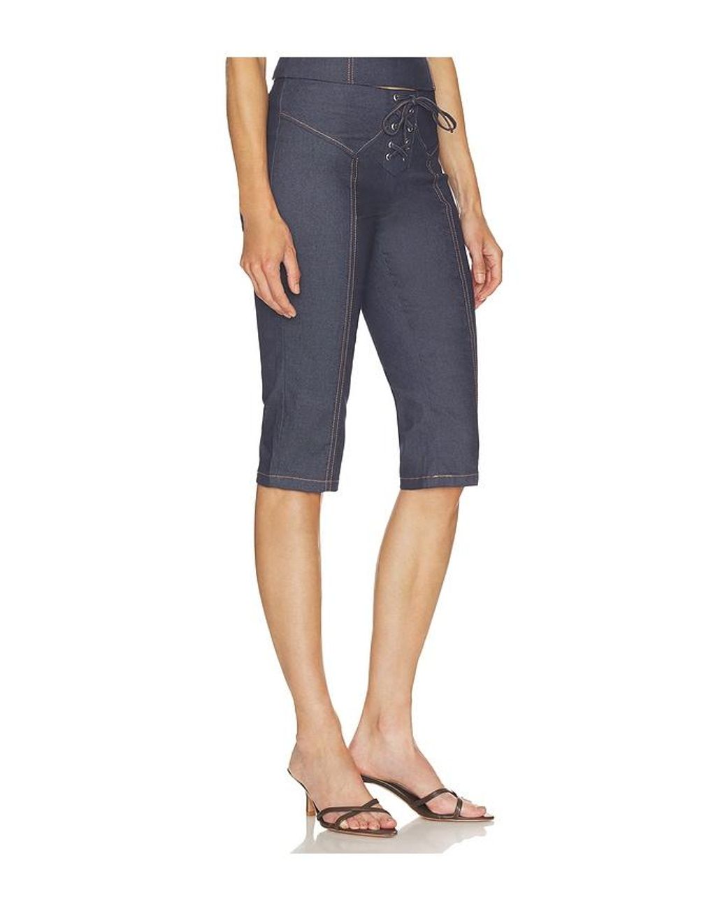 BY.DYLN Blue Tariq Capri Jeans