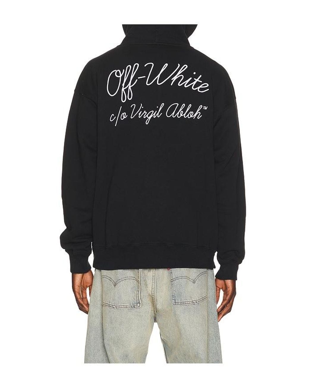 Off-White c/o Virgil Abloh Black Script Logo Skate Hoodie for men