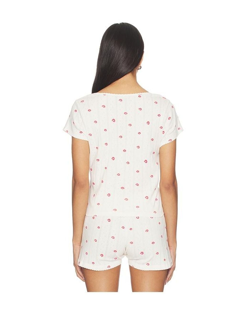 HATCH White The Pointelle Sweetheart Tee
