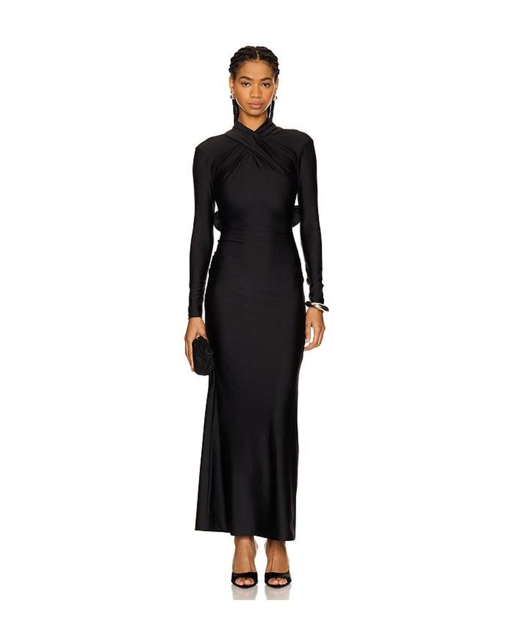 Camila Coelho Black Telma Maxi Dress