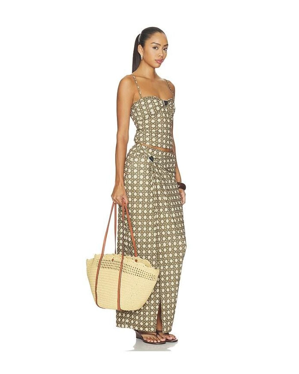 Ulla Johnson Metallic Marina Raffia Tote Bag