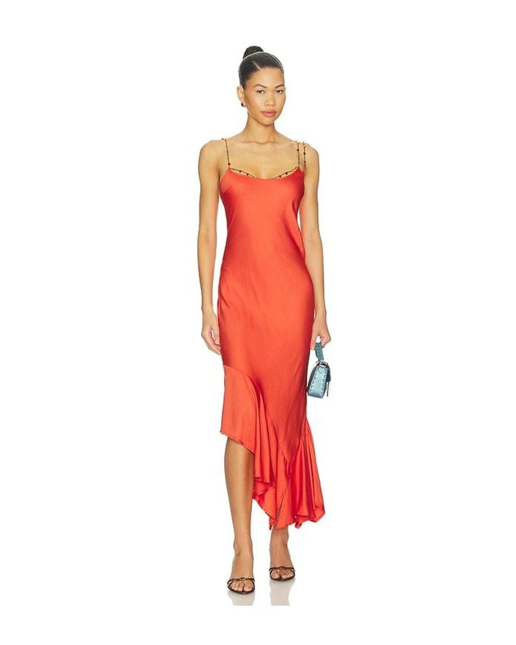 Amanda Uprichard Red Eros Midi Dress