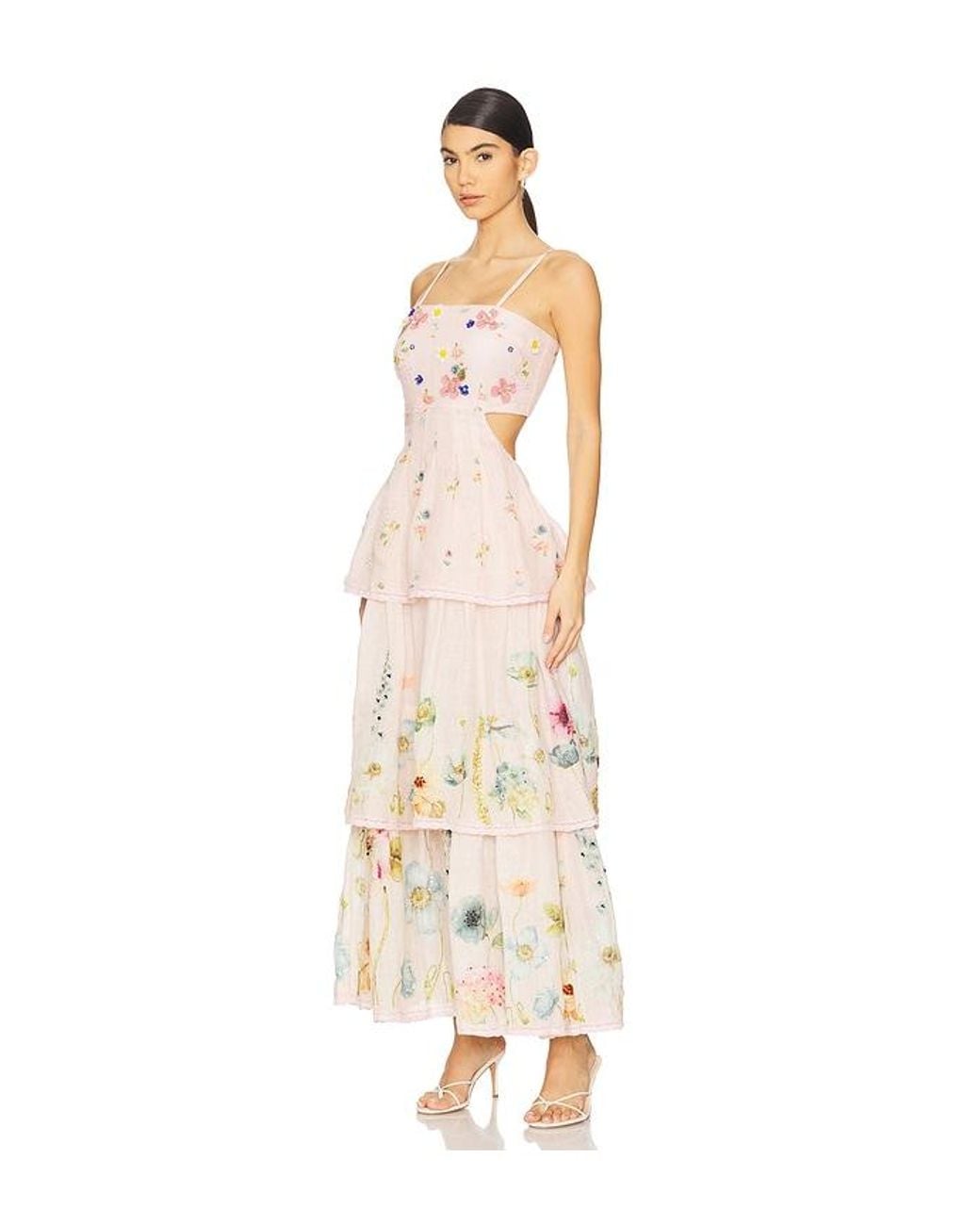 La Fuori White Garden Gala Tier Dress