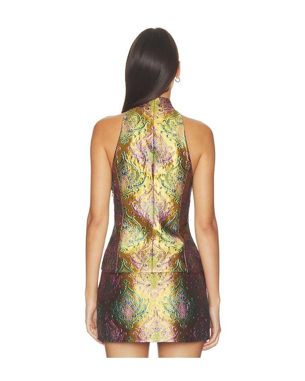 retroféte Multicolor Moreno Brocade Top