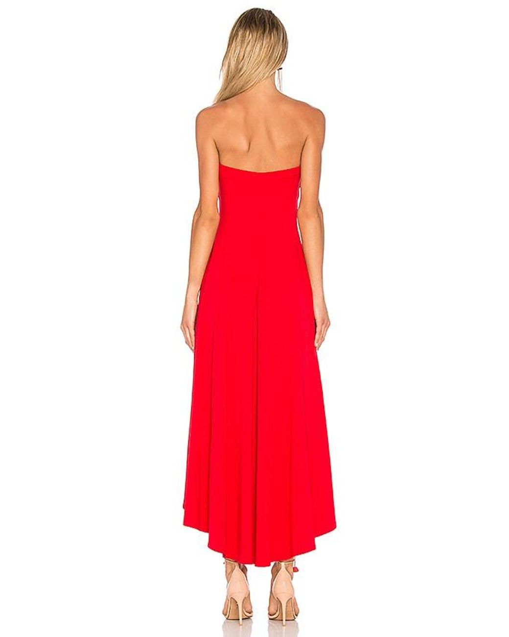 Susana Monaco Red Strapless Hi Low Dress