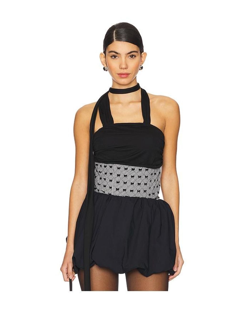 ZEMETA Black Gift Wrap Top