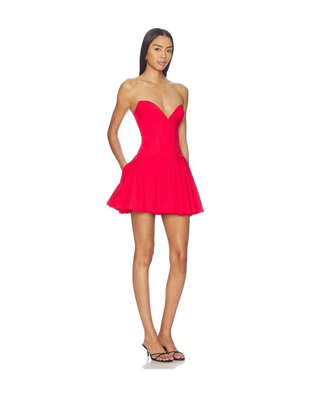 superdown Red Carmela Strapless Dress