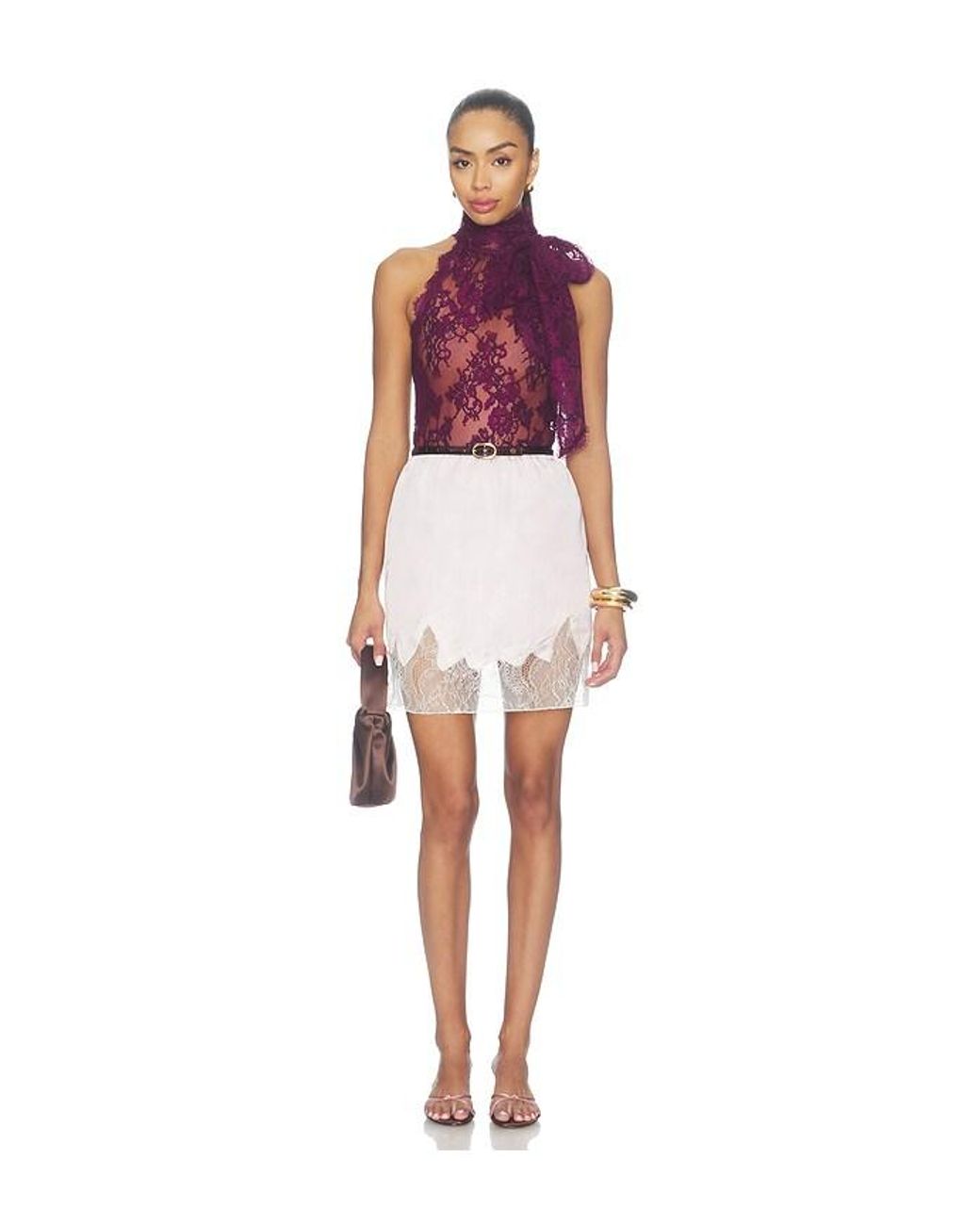 retroféte Red Sigma Lace Top
