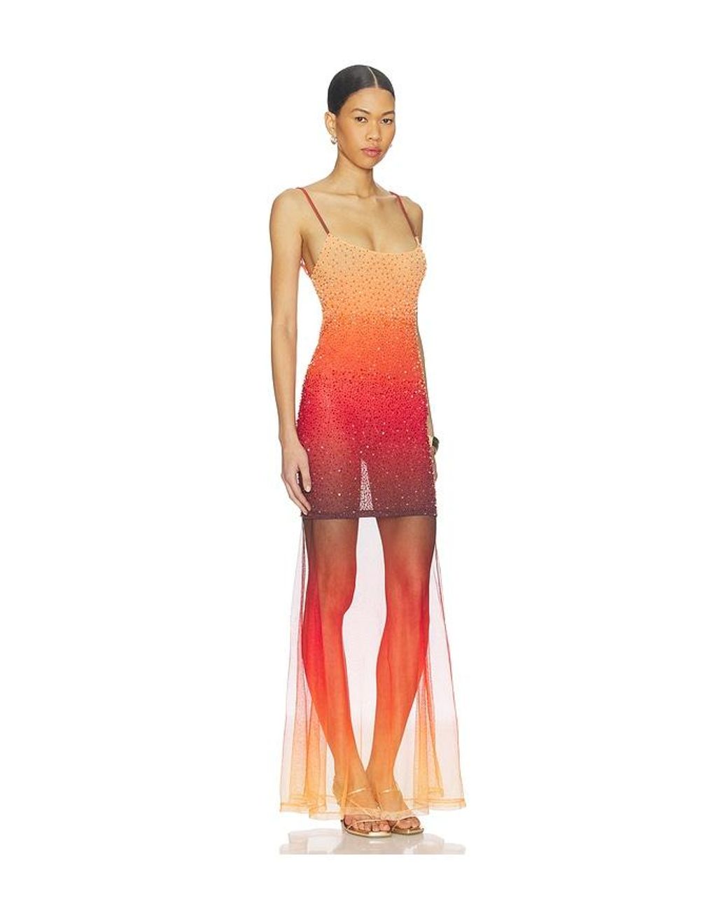 Leslie Amon Red Sunset Flow Dress