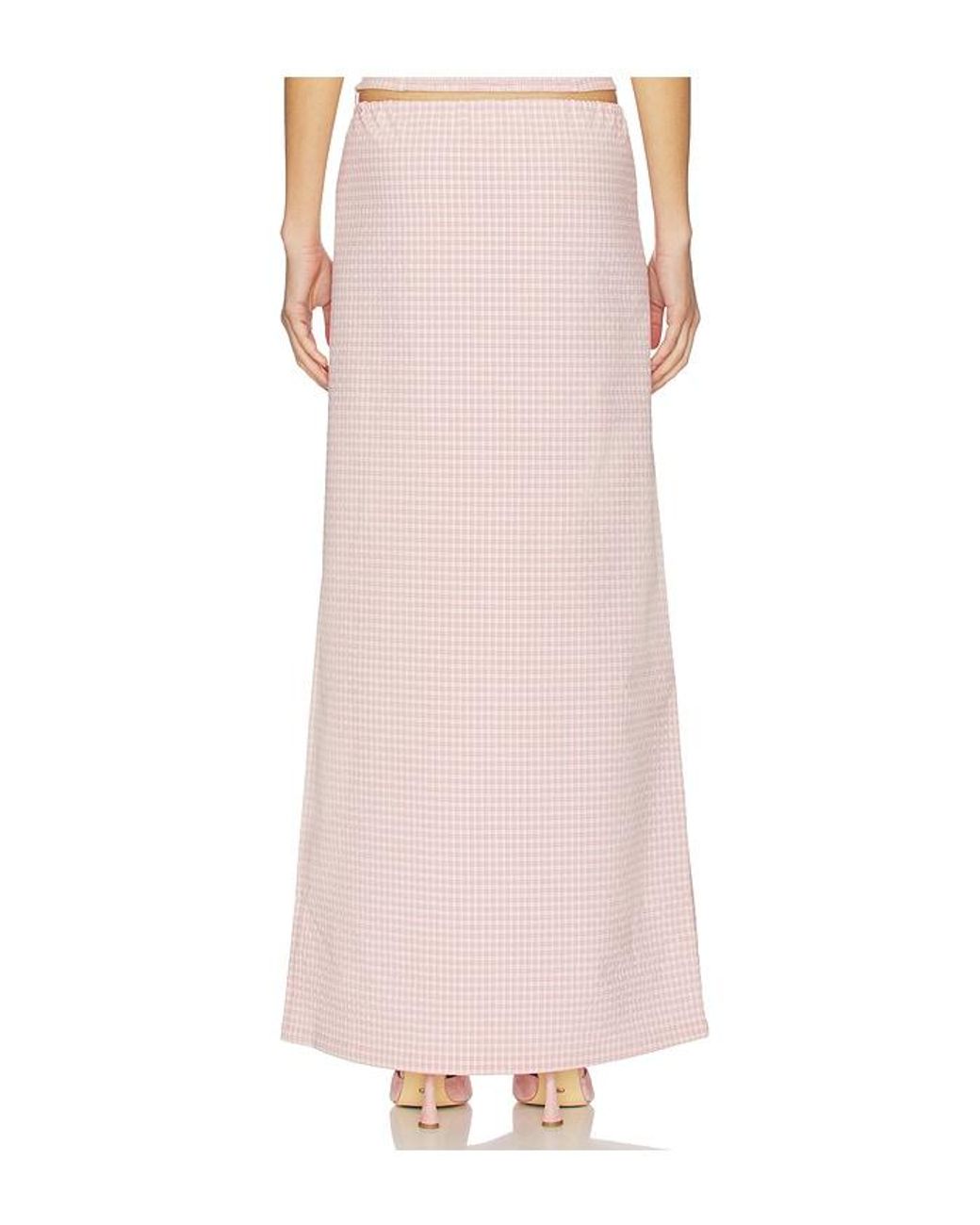 MORE TO COME Pink Luciya Drawstring Maxi Skirt