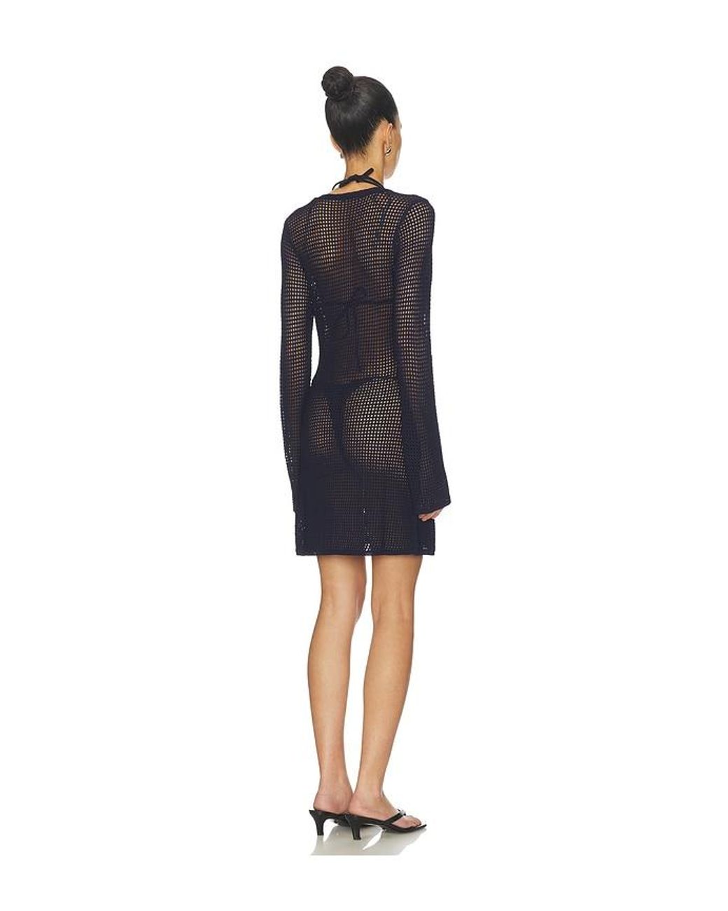 GOOD AMERICAN Black Crochet Mini Dress