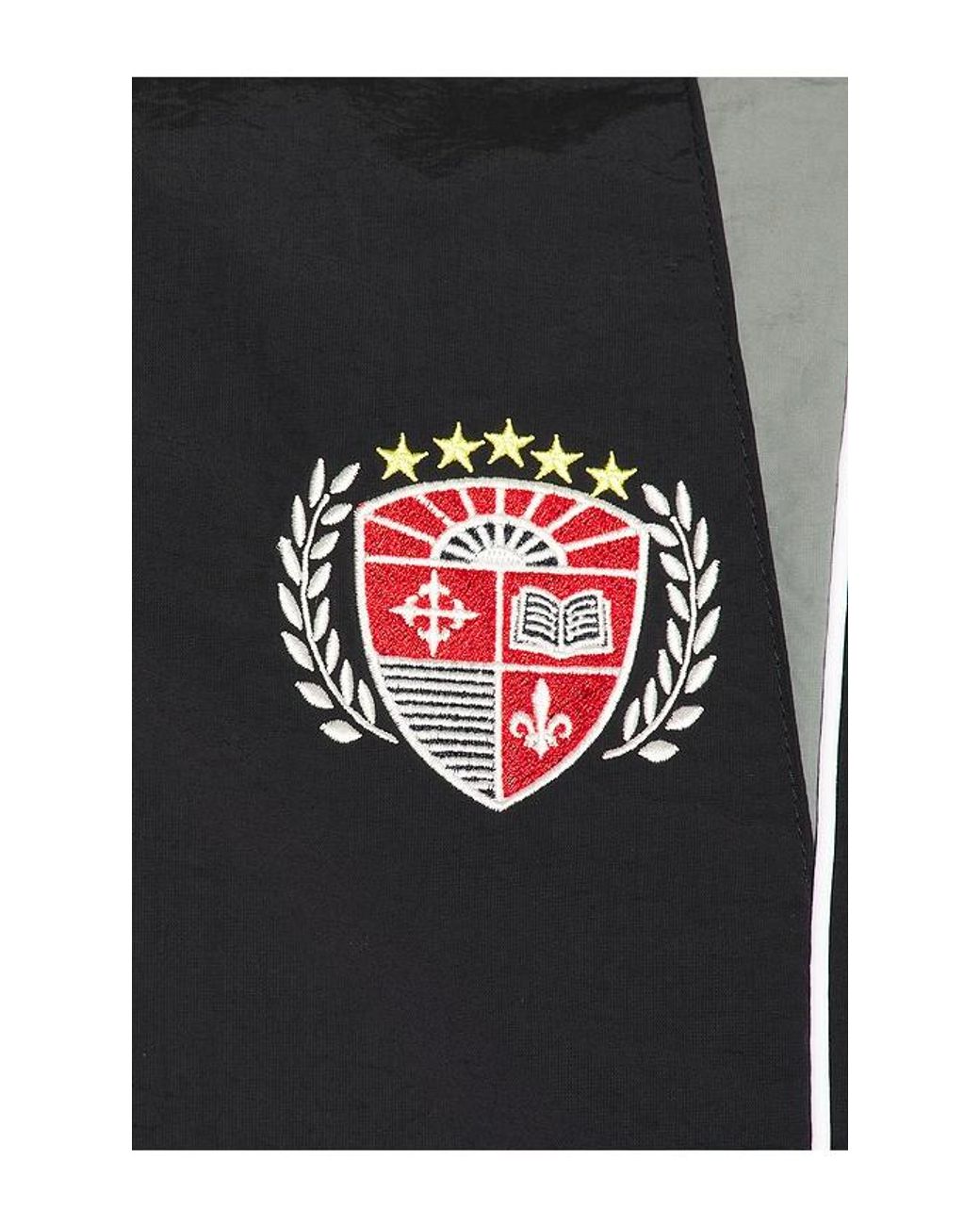 Guess Black Embroidered Nylon Track Pant for men