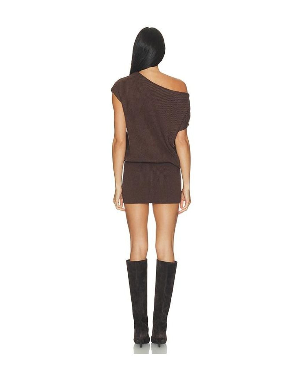 Lovers + Friends Brown Caydin One Shoulder Dress