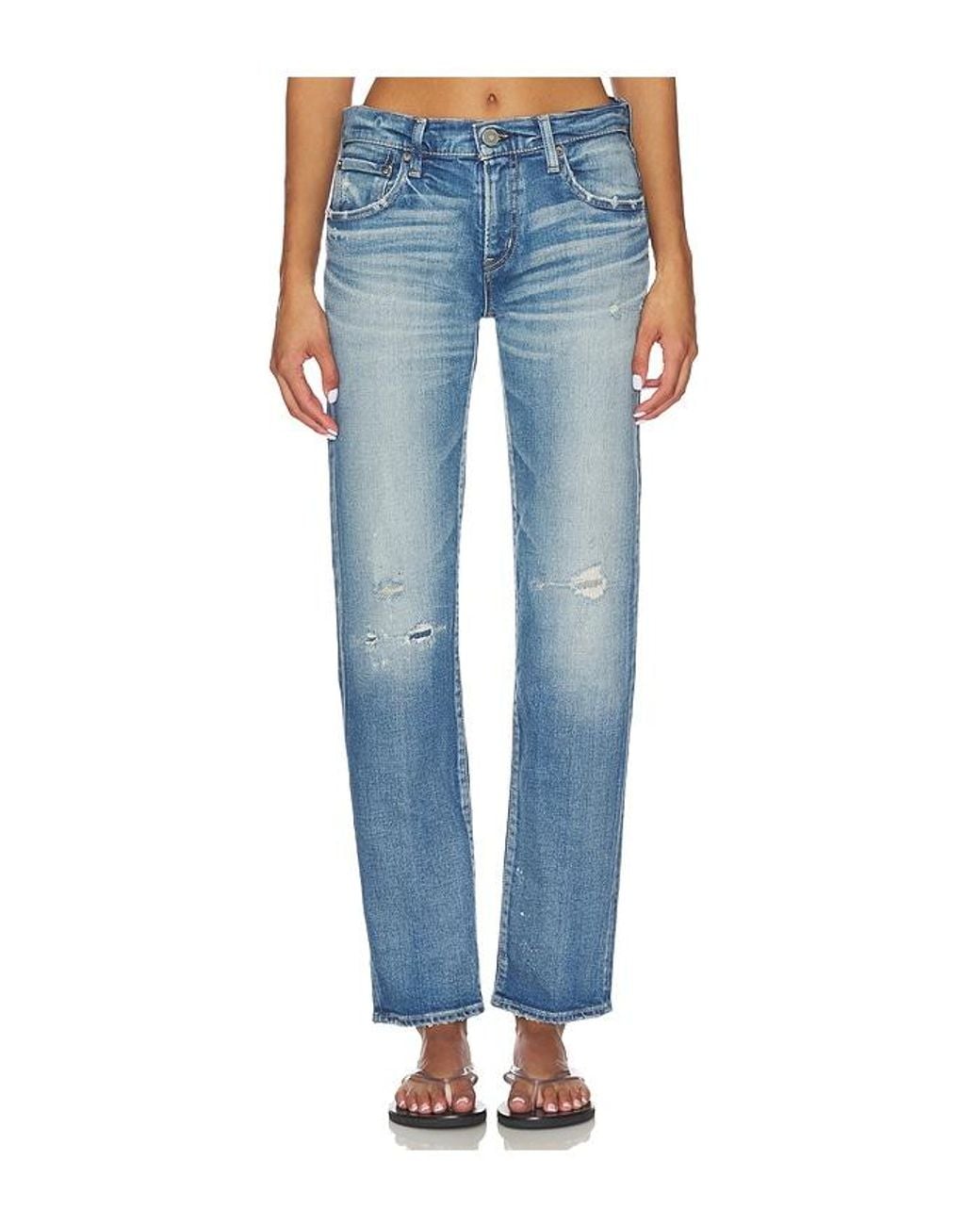 Moussy Blue Bridgeville Slim Straight Jeans