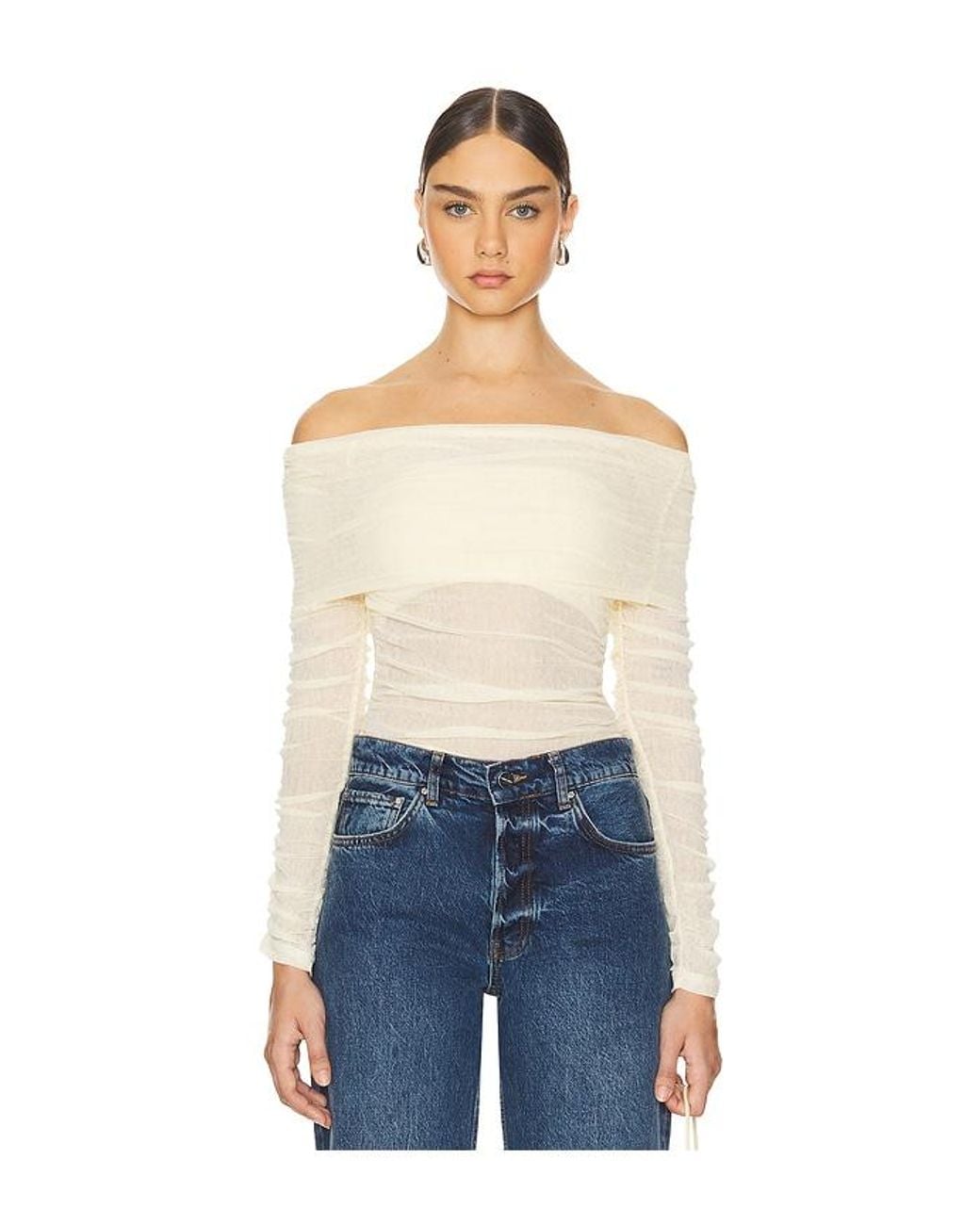 SOVERE Blue Rise Mesh Top