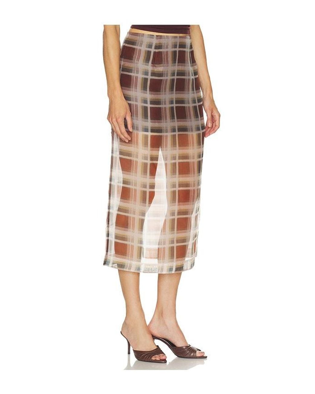 FRAME Multicolor The Plaid Organza Skirt