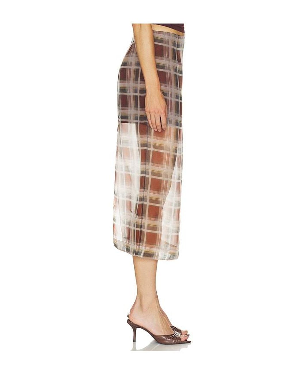 FRAME Multicolor The Plaid Organza Skirt