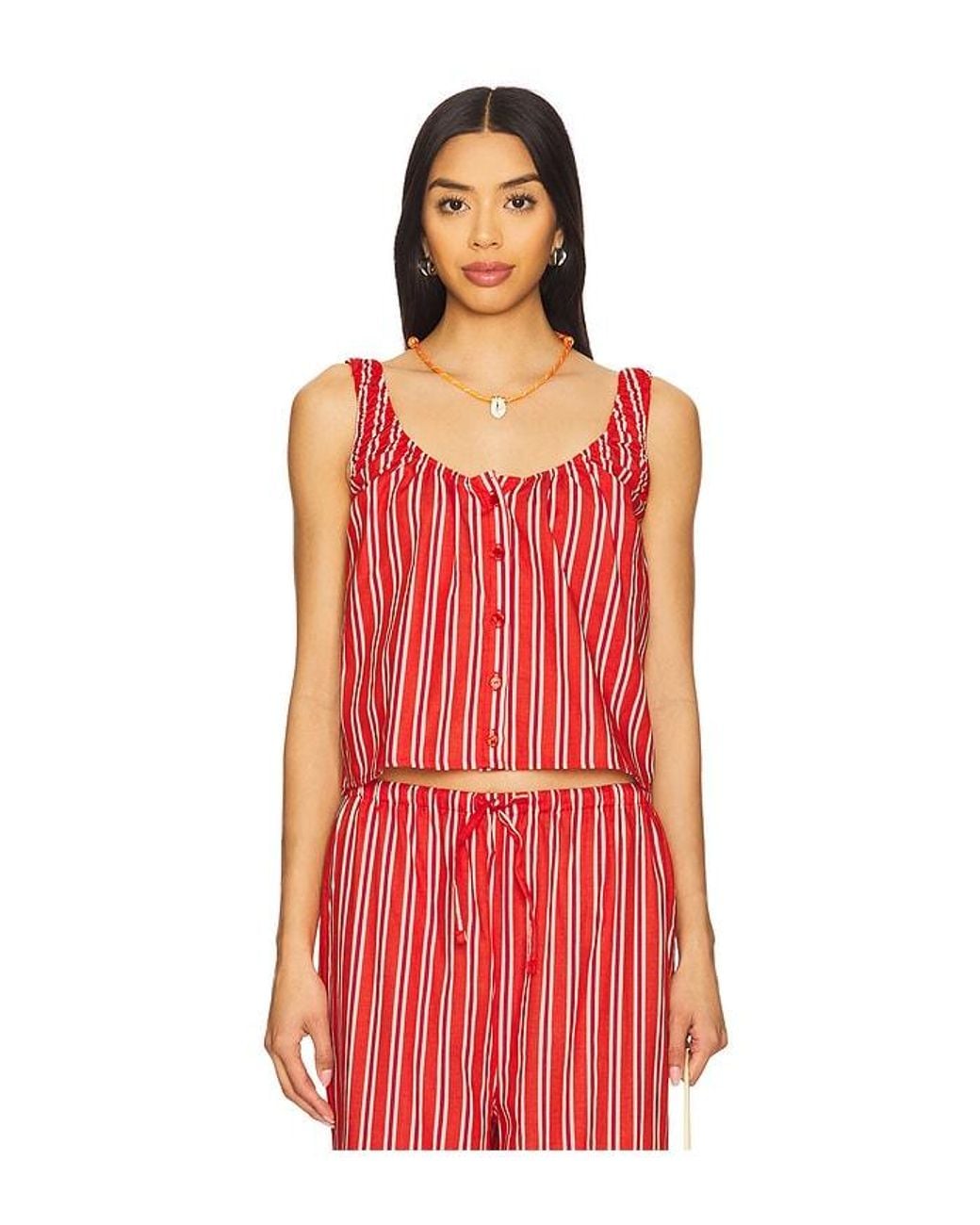 WeWoreWhat Red Scoop Neck Cami