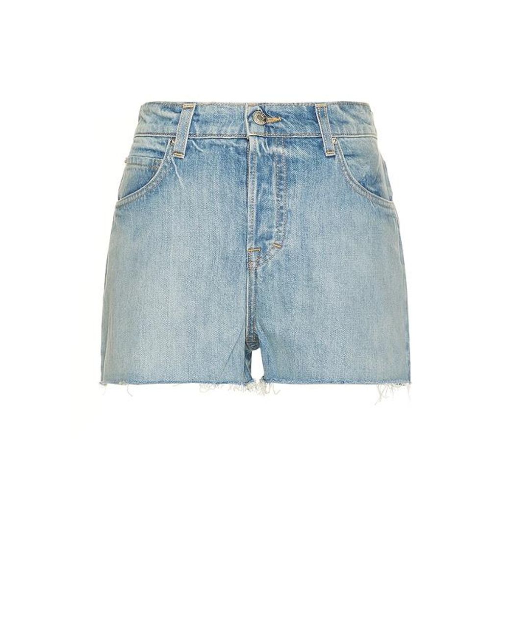 GRLFRND Blue Ava Mid Rise Relaxed Short