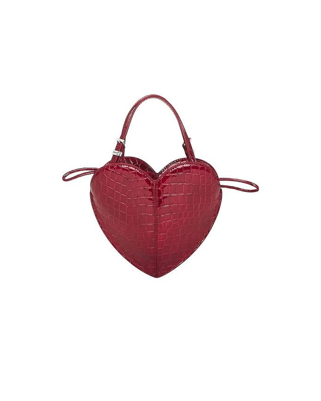 ROTATE BIRGER CHRISTENSEN Red Patent Croco Heart Bag