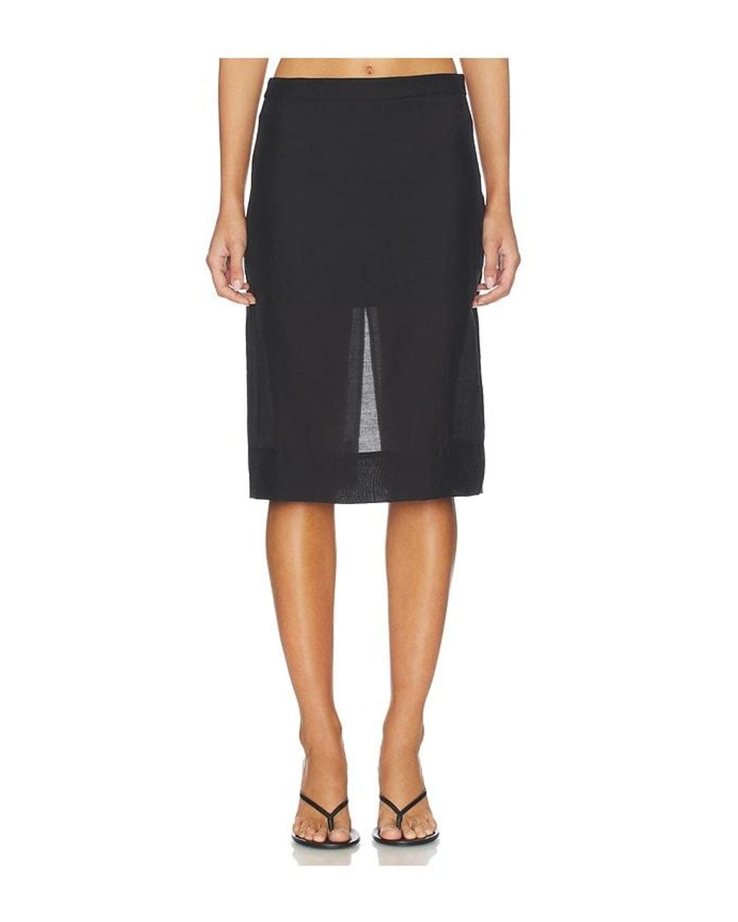 Lovers + Friends Black Rachel Midi Skirt