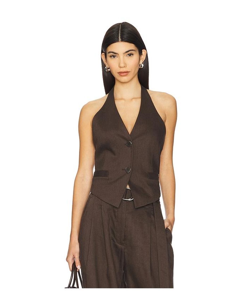 Helmut Lang Brown Halter Vest