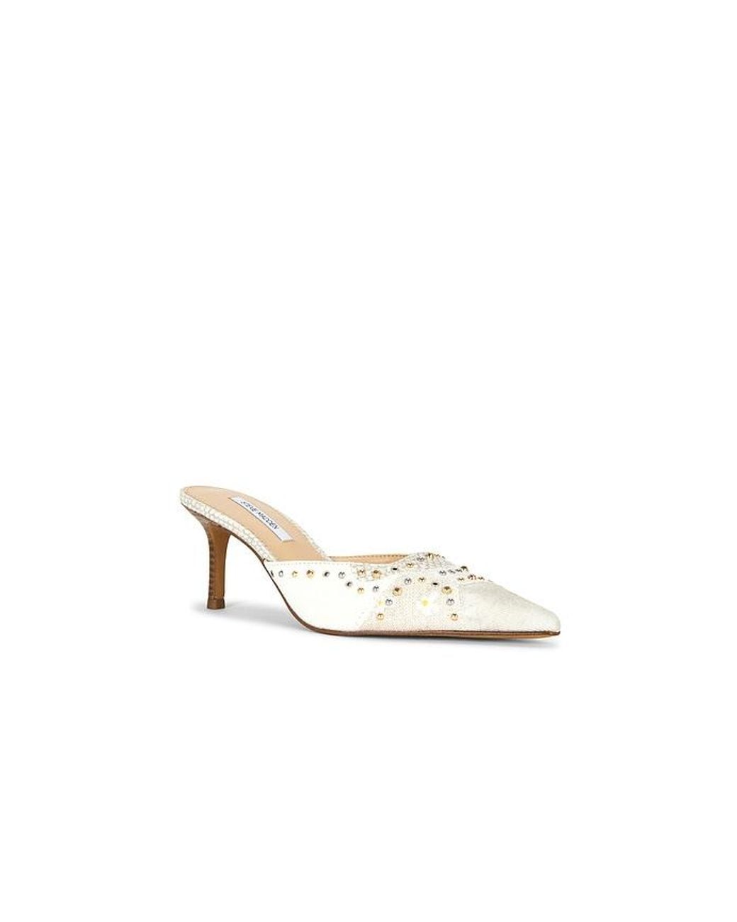 Steve Madden White Alexi Studded Mule