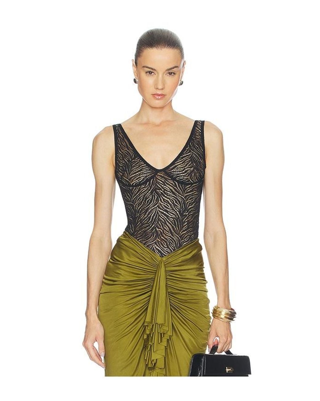 Atlein Black Lingerie Strap Top