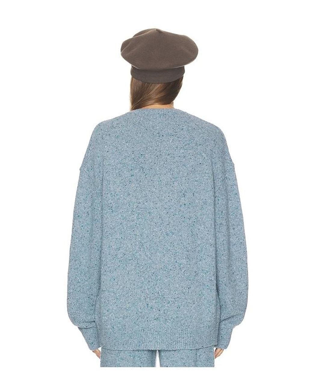 Helsa Blue Paxton Fleck Cardigan