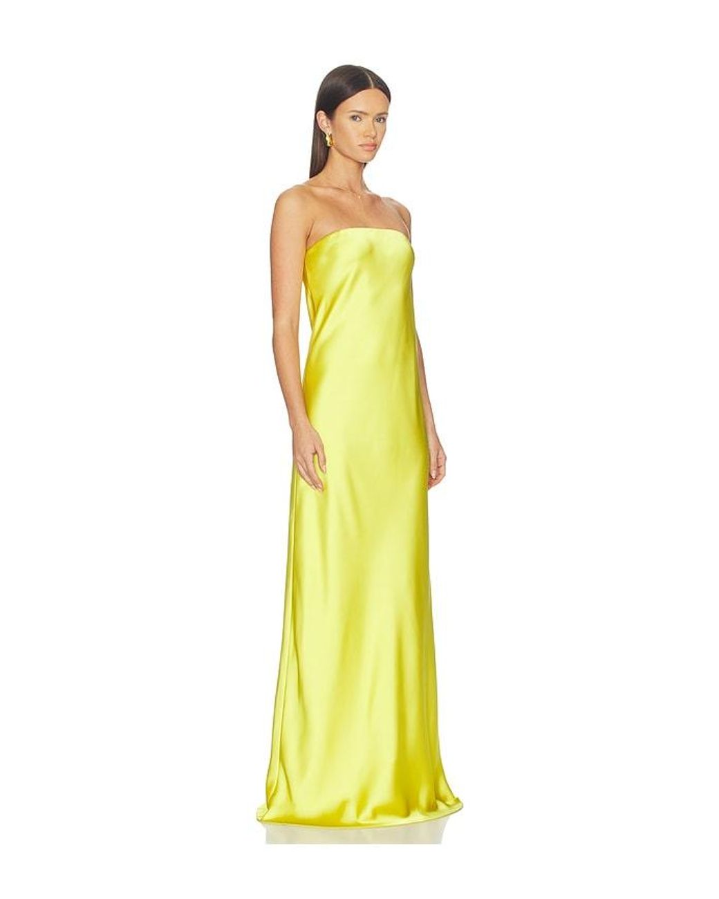 Norma Kamali Yellow Bias Strapless Gown