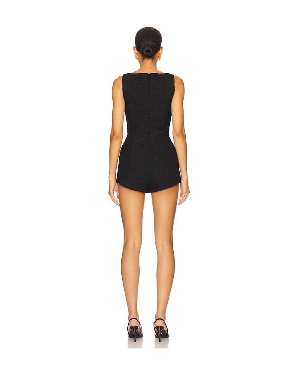 Lovers + Friends Black Tweed Josephine Romper