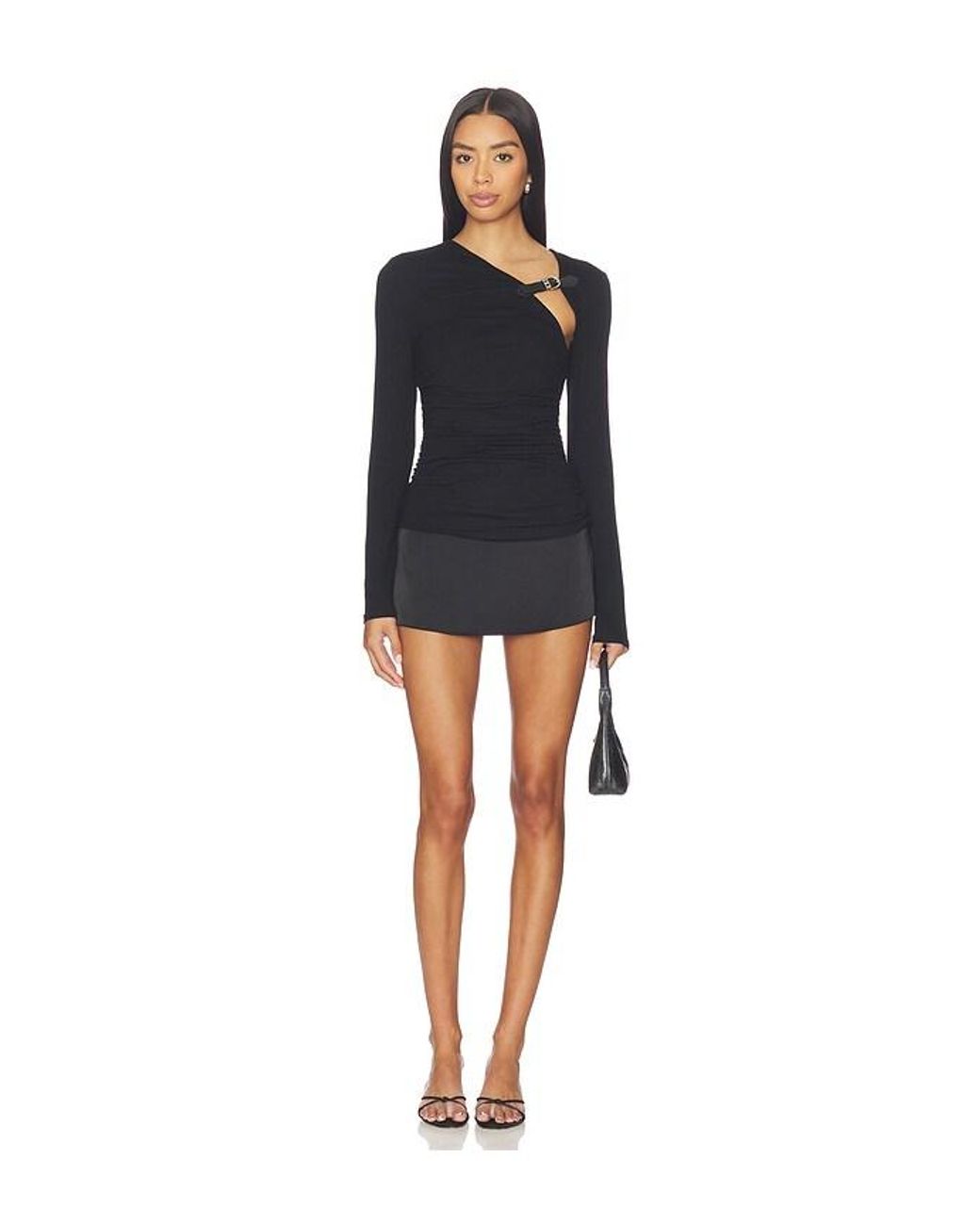 superdown Black Analeah Buckle Top