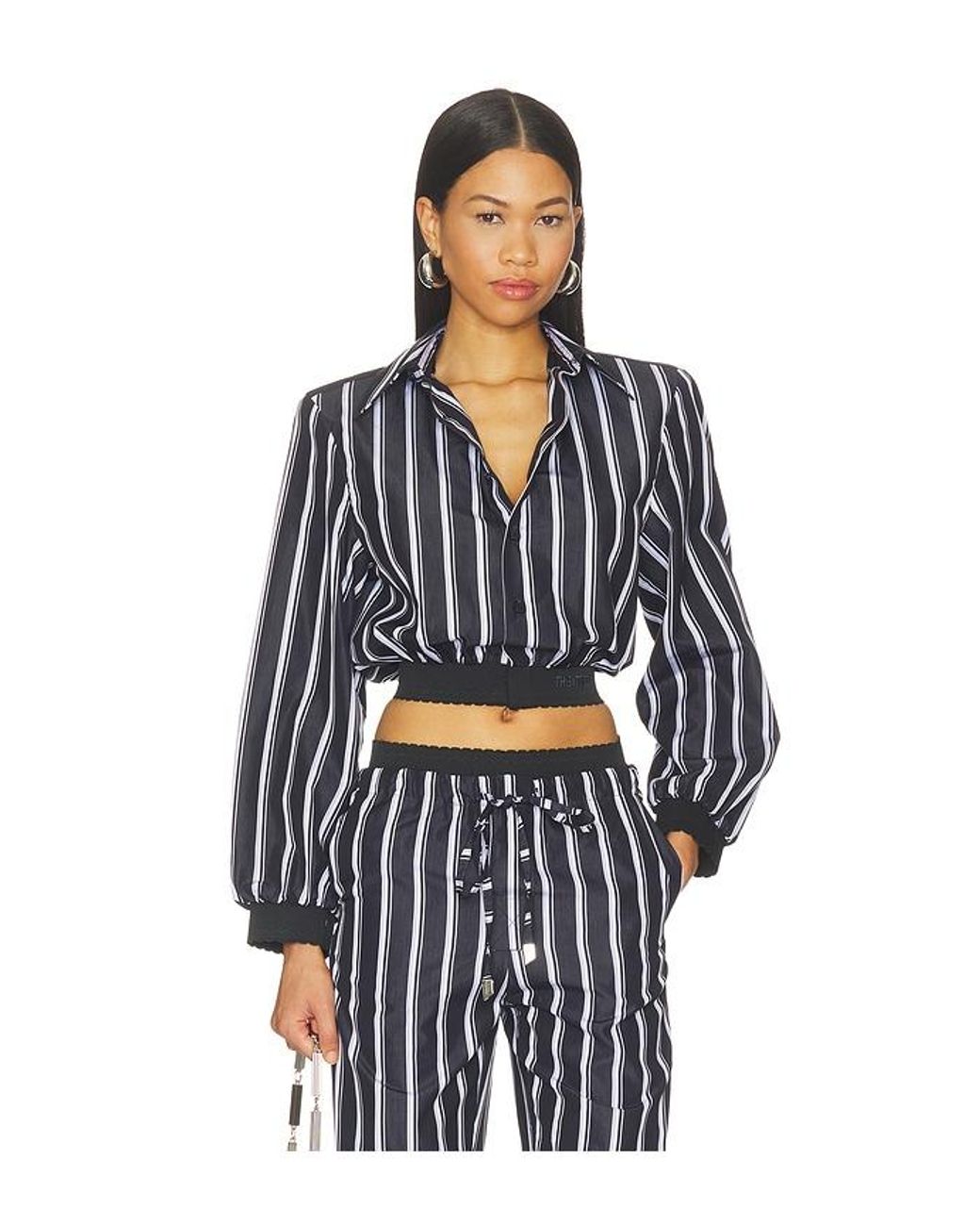 The Attico Blue Striped Poplin Shirt