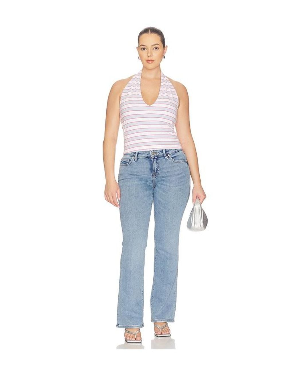 GOOD AMERICAN Blue Good Low Rise Boot Jeans