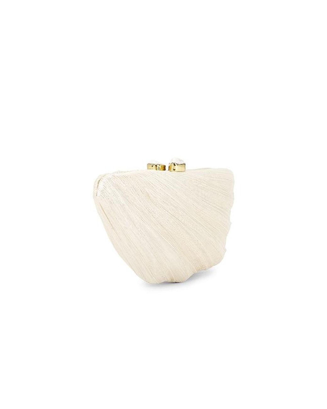 Emm Kuo White Saline Fan Shaped Evening Clutch