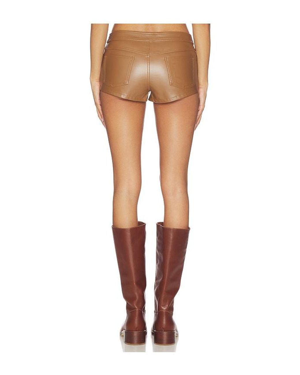 superdown White Gianna Faux Leather Shorts