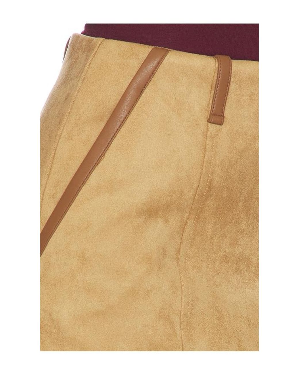 Elodie the Label Natural Terrain Faux Suede Mini Skirt