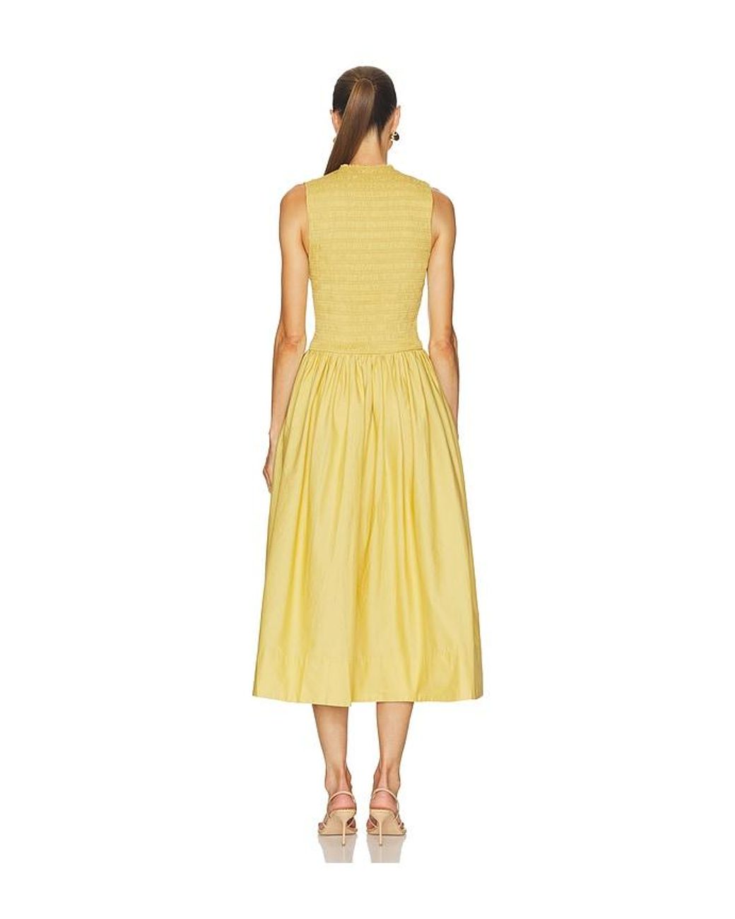 Pistola Yellow Gladys Smocked Bodice Dress