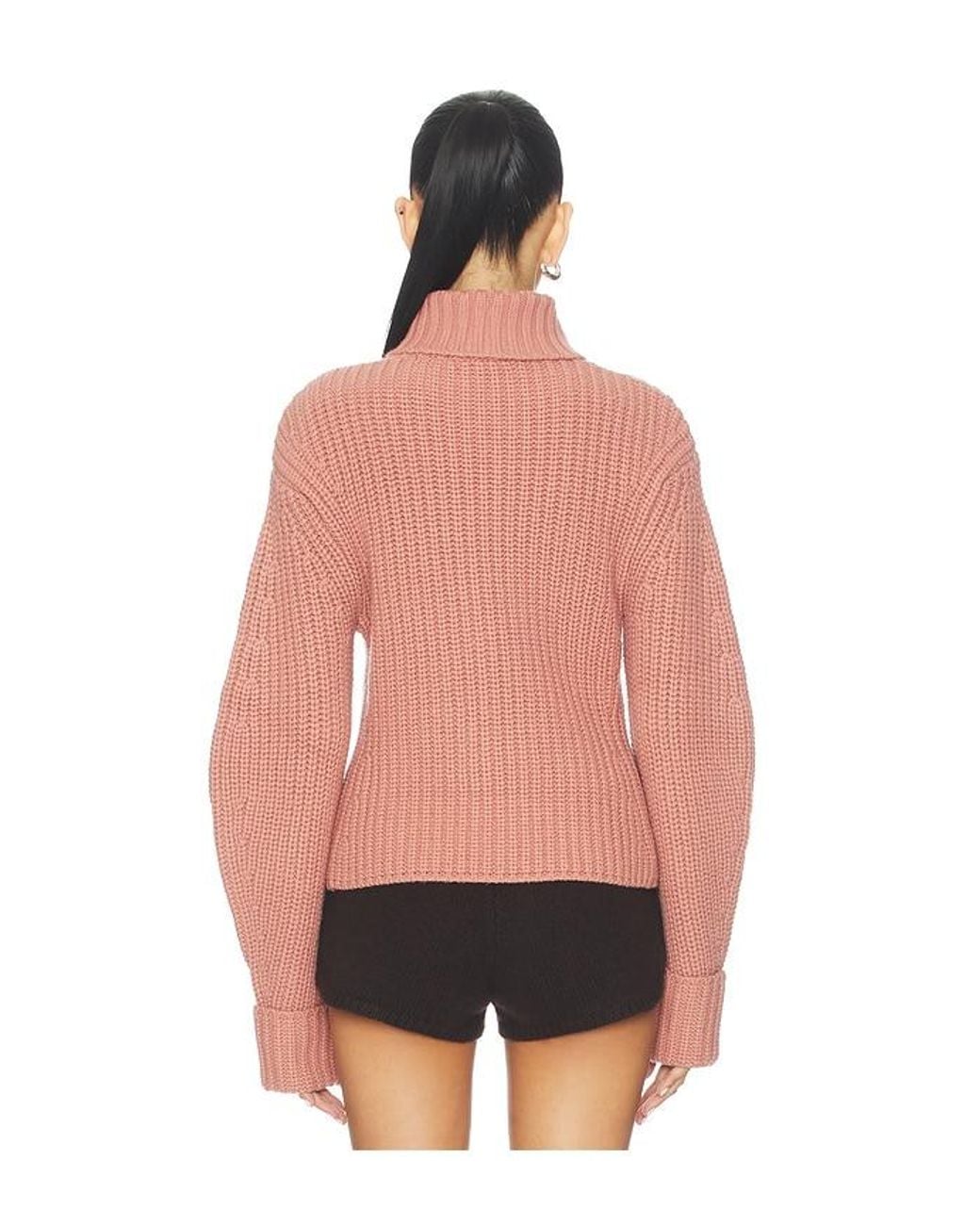 Lovers + Friends Pink Aimee Mock Neck Sweater